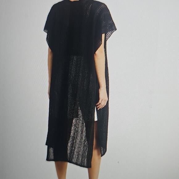 Steve Madden Open Coverup Vest Crochet Olive One Size NEW - Picture 15 of 15